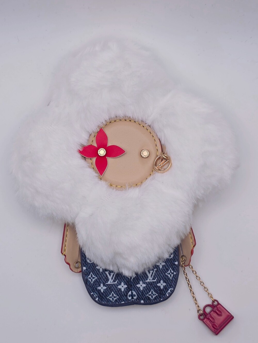 Plush White And Blue Vivi Bag Charm